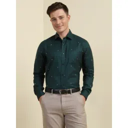 Allen Solly Green Cotton Slim Fit Printed Shirt-picture-23
