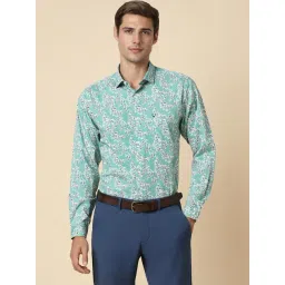 Allen Solly Green Cotton Slim Fit Printed Shirt-picture-15