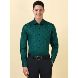 Allen Solly Green Cotton Slim Fit Printed Shirt-picture-29