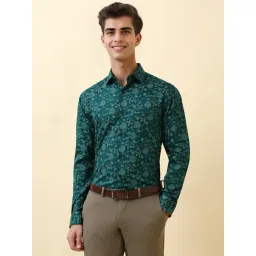 Allen Solly Green Cotton Slim Fit Printed Shirt-picture-38