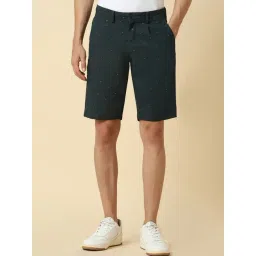 Allen Solly Green Cotton Slim Fit Printed Shorts-picture-37