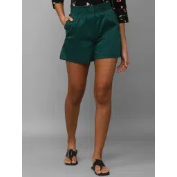 Allen Solly Green Mid Rise Shorts-picture-21