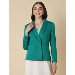 Allen Solly Green Plain Blazer-picture-17