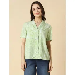 Allen Solly Green Rayon Printed Shirt-picture-18