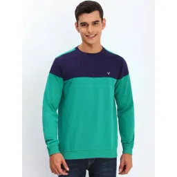 Allen Solly Green Regular Fit Colour Block Sweatshirt-picture-45