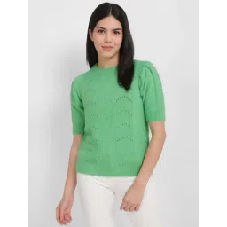 Allen Solly Green Self Pattern Sweater-picture-15