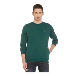 Allen Solly Green Solid Full Sleeves Sweatshirt-picture-15