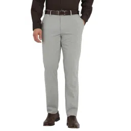 Allen Solly Grey Blended Slim fit Solid Trousers-picture-19