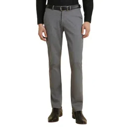 Allen Solly Grey Blended Slim fit Solid Trousers-picture-21