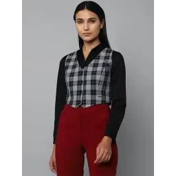 Allen Solly Grey Chequered Waistcoat-picture-22