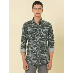 Allen Solly Grey Cotton Regular Fit Camouflage Shirt-picture-39