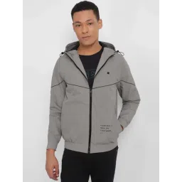 Allen Solly Grey Cotton Regular Fit Hooded Jacket-picture-36
