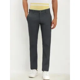 Allen Solly Grey Cotton Slim Fit Printed Trousers-picture-43