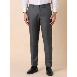 Allen Solly Grey Slim Fit Checks Trousers-picture-35