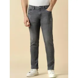 Allen Solly Grey Slim Fit Distressed Jeans-picture-19