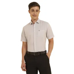 Allen Solly Grey Slim Fit Solid Shirt-picture-47