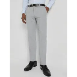 Allen Solly Grey Slim Fit Texture Trousers-picture-47