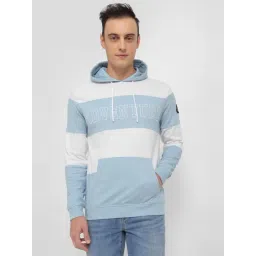 Allen Solly Jeans Light Blue Regular Fit Colour Block Hooded Sweatshirt-picture-24