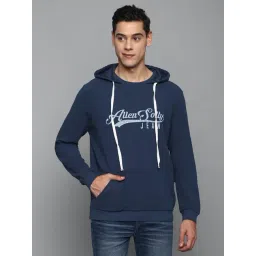 Allen Solly Jeans Navy Regular Fit Printed Hooded Sweatshirt-picture-17