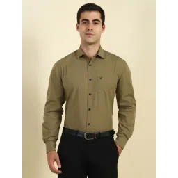 Allen Solly Khaki Cotton Slim Fit Shirt-picture-40