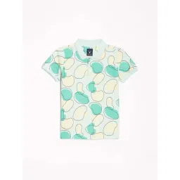 Allen Solly Kids Green Printed Regular Fit Polo T-Shirt-picture-21