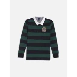 Allen Solly Kids Green Striped Regular Fit Polo T-Shirt-picture-11