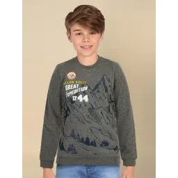Allen Solly Kids Grey Logo Regular Fit Sweatshirt-picture-17