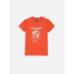 Allen Solly Kids Orange Printed Regular Fit T-Shirt-picture-48