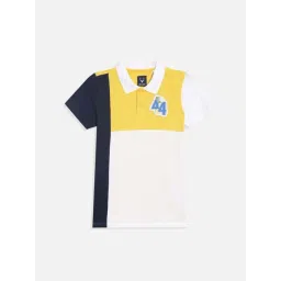 Allen Solly Kids Yellow Color Block Regular Fit Polo T-Shirt-picture-16