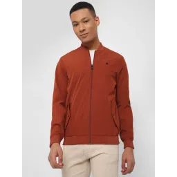 Allen Solly Light Maroon Cotton Regular Fit Bomber Jacket-picture-33