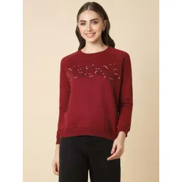 Allen Solly Maroon Cotton Printed Sweatshirt-picture-39