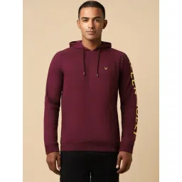 Allen Solly Maroon Regular Fit Hooded Sweatshirt-picture-40
