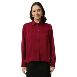 Allen Solly Maroon Regular Fit Shirt-picture-22