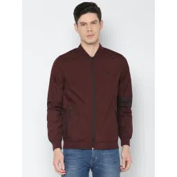 Allen Solly Maroon Regular Fit Striped Jacket-picture-13