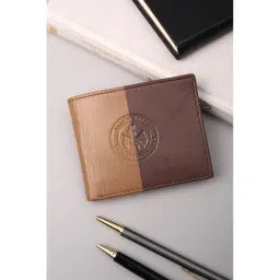 Allen Solly Men Beige Colorblock Leather Wallet-picture-14