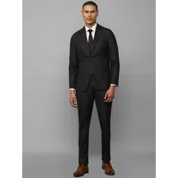 Allen Solly Men Black & Brown Checked Single-Breasted Two-Piece Suit-picture-41