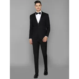 Allen Solly Men Black Solid Two Piece Suit-picture-37