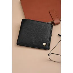 Allen Solly Men Black Textured Genuine Leather Wallet-picture-12