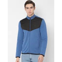 Allen Solly Men Blue & Black Colourblocked Sweatshirt-picture-12