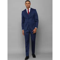 Allen Solly Men Blue Solid Slim-Fit Single-Breasted Three-Piece Formal Suit-picture-35