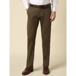 allen solly Men Brown Slim Fit Solid Formal Trousers-picture-47