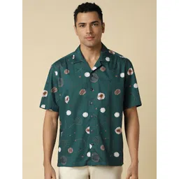 Allen Solly Men Classic Cuban Collar Abstract Printed Cotton Casual Shirt-picture-22