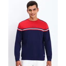 Allen Solly Men Colourblocked Round Neck Cotton Pullover Sweatshirt-picture-37