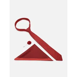 Allen Solly Men Embroidered Party Tie, Pocket Square and Lapel Pin Gifts Set-picture-10