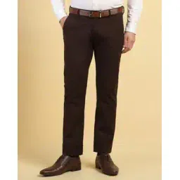 allen solly Men Flat-Front Slim Fit Trousers-picture-32