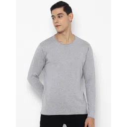 Allen Solly Men Grey Self Design Pure Cotton Pullover-picture-22