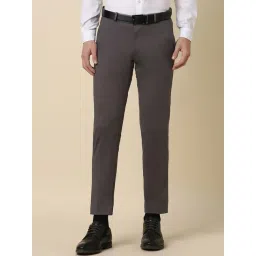 allen solly Men Grey Slim Fit Solid Formal Trousers-picture-14