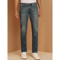 Allen Solly Men Low Distress Light Fade Mid-Rise Slim Fit Cotton Non Stretchable Jeans-picture-36
