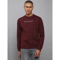 allen solly Men Maroon Crew Neck Full Sleeves Casual Sweatshirt-picture-26