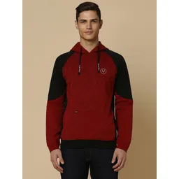 Allen Solly Men Maroon Hooded Sweatshirt-picture-25
